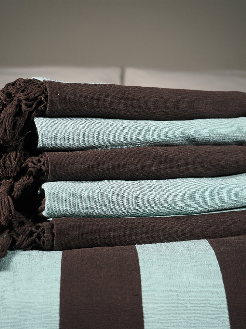 Sunday Throw - Mint + Chocolate - Tassel