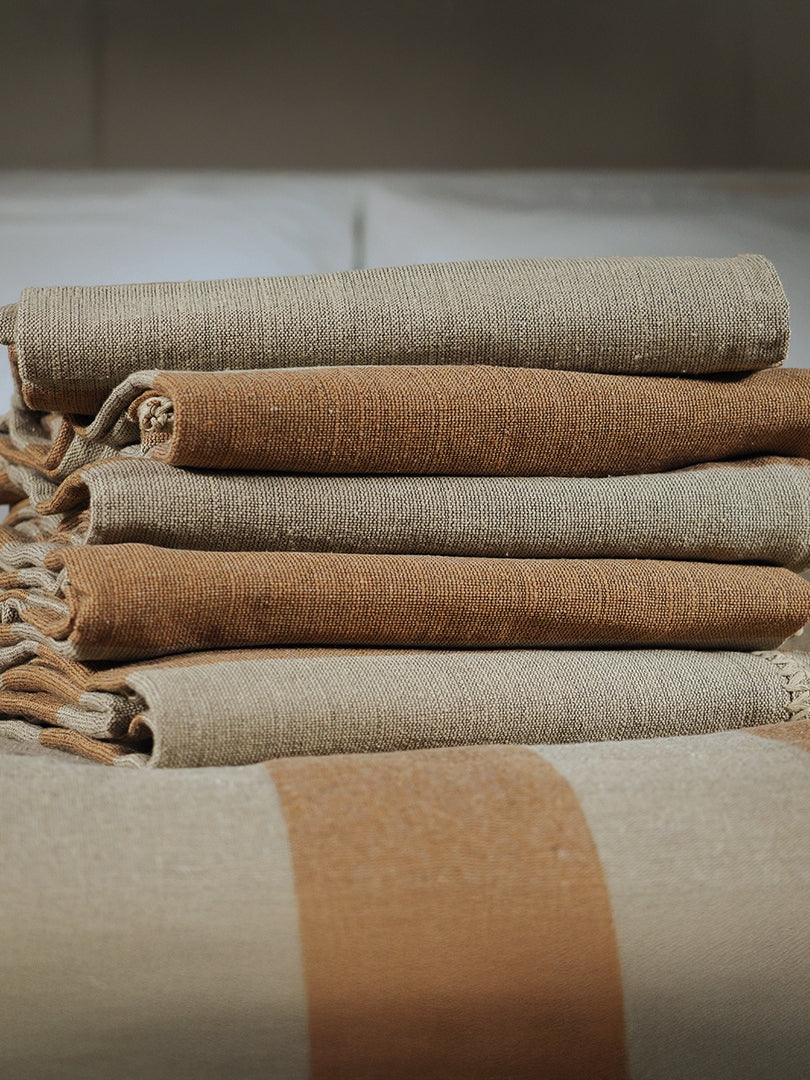 Shadow Throw - Taupe + Rust - Stitch
